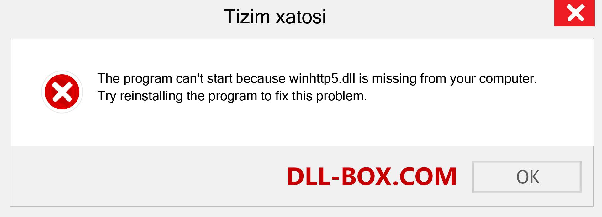 winhttp5.dll fayli yo'qolganmi?. Windows 7, 8, 10 uchun yuklab olish - Windowsda winhttp5 dll etishmayotgan xatoni tuzating, rasmlar, rasmlar